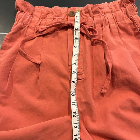 Lush Women's High Waisted Pants M Orange Elastic Waist Casual Cotton Blend - Picture 6 of 9